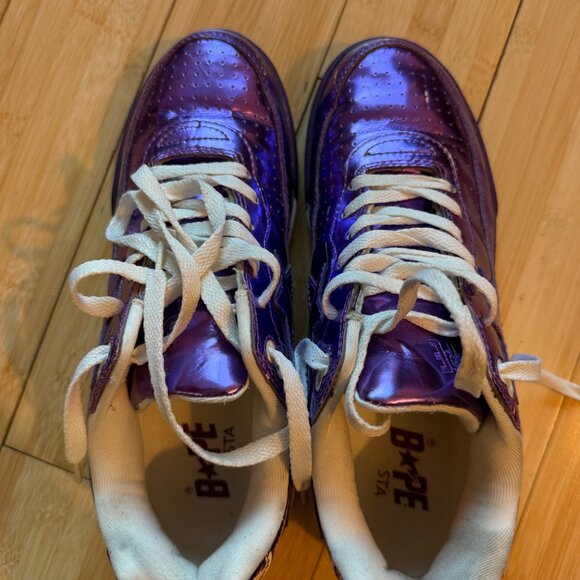 A Bathing Ape Bape Sta, Color Purple Foil, Sneaker Without Box, Men US 8.5 - Picture 5 of 6